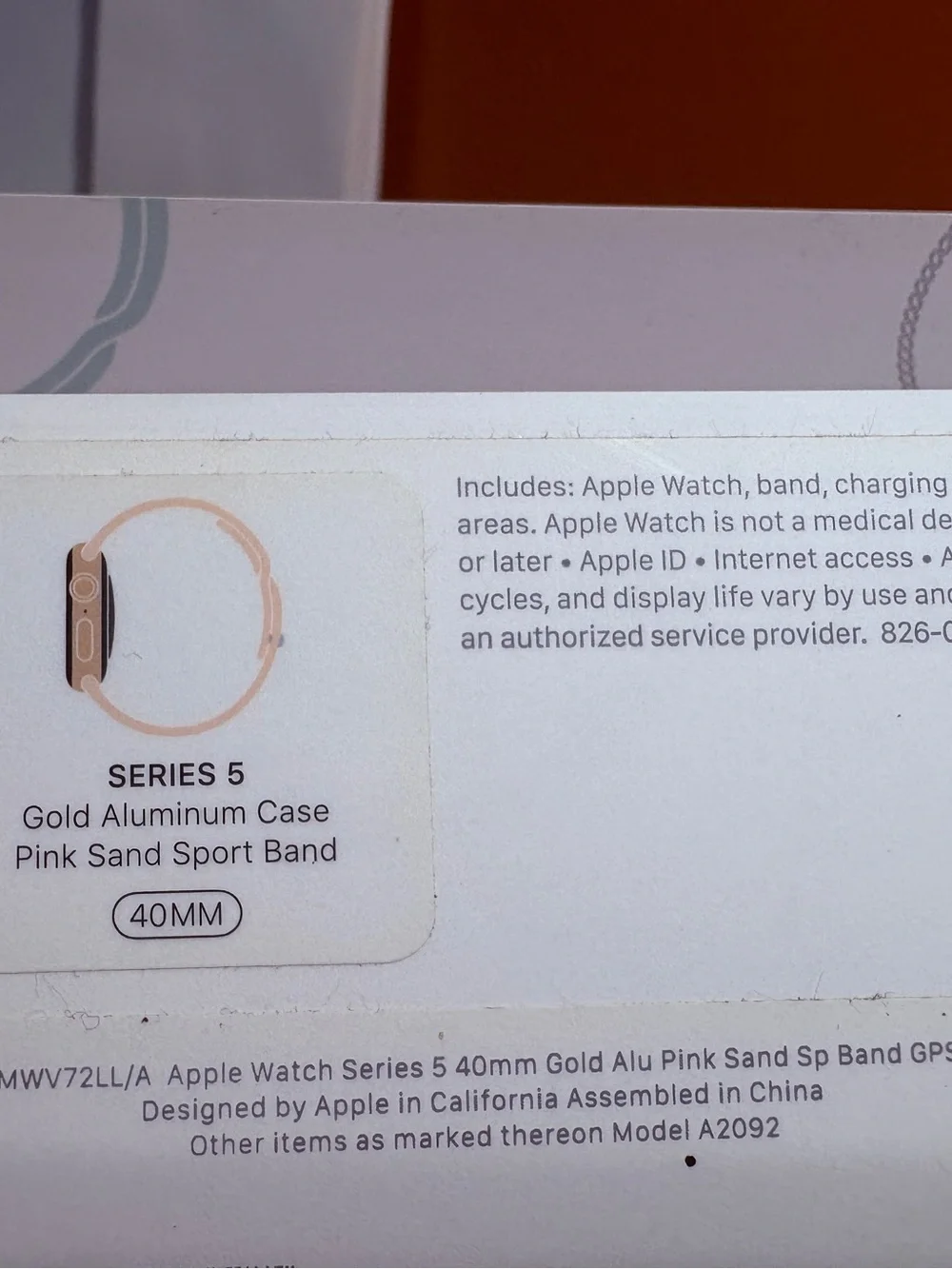 Apple Watch Series 5 GPS, 40mm Gold Aluminum Case with Pink Sand Sport Band